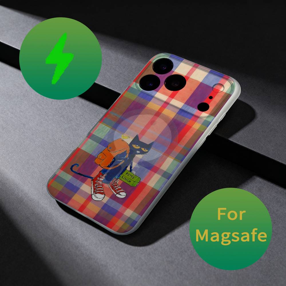

Pete Cat Blue Phone Case For iPhone 17,16,15,14,13,12,X,XS,Pro,Max,Plus,E,Air,Mini with Magsafe Magnetic Frosted Clear iPhone14Plus