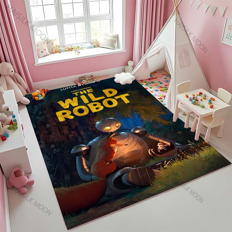 Cartoon The W-Wild R0b0t Printed Carpet Baby Creeping Rug for Kid Play Mat Children Room Decor Area Floor Mat for Bedroom Gifts
