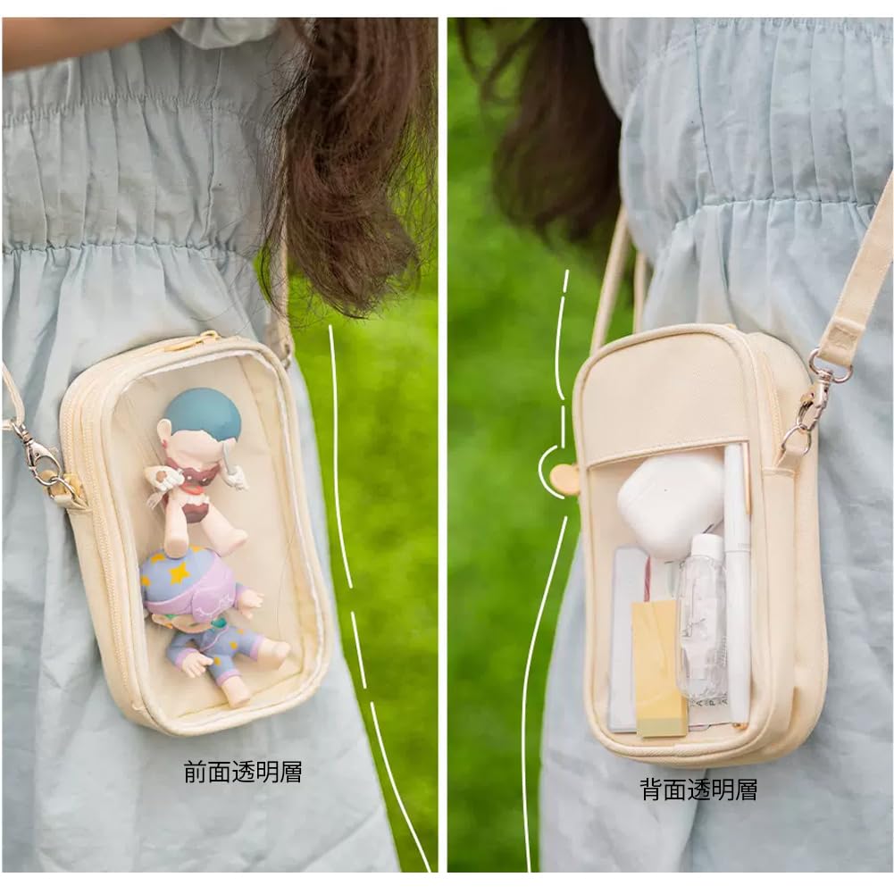 [YUYAKESHI] Ita Bag, Transparent Show-Off Bag, Shoulder Bag, 3-Layer, with Radiation Protection Sheet, Smartphone Pouch, Touchscreen Pouch, Doll
