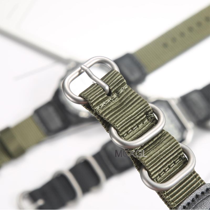 18mm Nylon-Uhrenarmband für Casio W800H Herren Canvas Sport Schwarz Grün Armband SGW300 F91W F105/108/A158/168 AE1200WH AE1300 Gürtel
