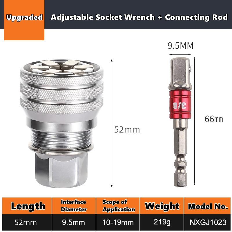 Universal Electric Wrench Sleeve Converter Fits for Standard 3/8-3/4'' 10 to 19mm Super Socket Multifunctional Drive Wrench Tool