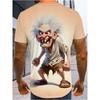 Herren 3D-gedrucktes Cartoon-Gesicht älterer Männer T-Shirt Humorvolles digital bedrucktes Kurzarm-T-Shirt Atmungsaktives Polyester Rundhals Casual