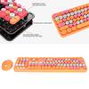 Wireless Keyboard Mouse 104 Keys Ergonomic Cute Desktop Game Keyboard Mouse Kit for Girls for Home Work Gaming