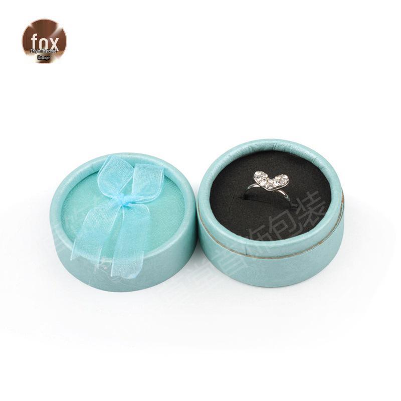 Small Bowknot Round Jewelry Box for Rings and Earrings