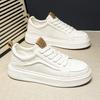 2025 summer new men's lightweight casual white shoes comfortable thick sole heightening hole punching board shoes casual shoes