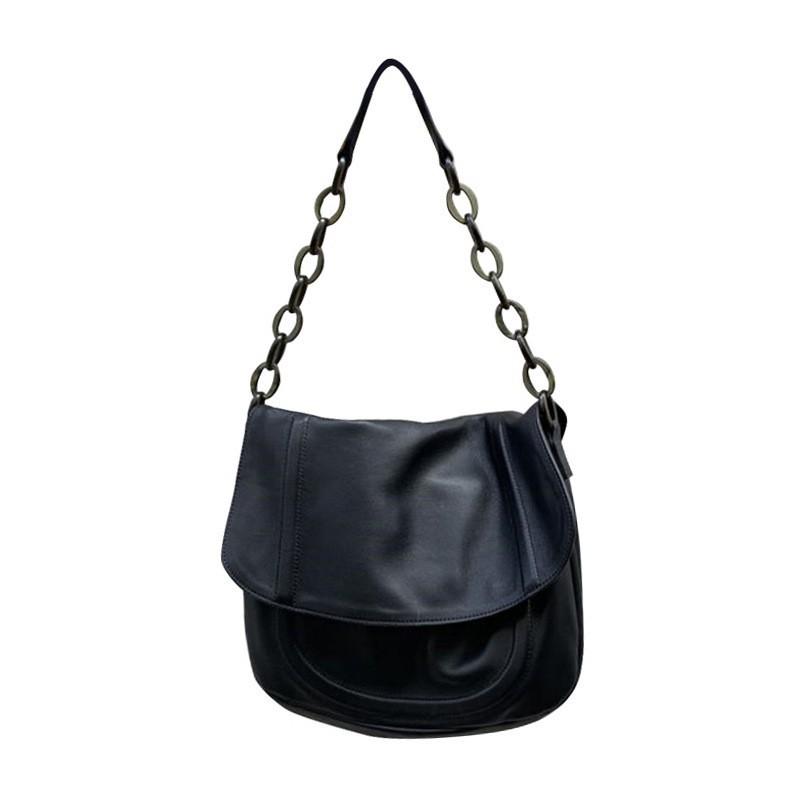 

Clamshell Bag 2025 New Style Simple Niche Chain Handbag Women s Large Capacity Saddle Single-shoulder Crossbody чёрный