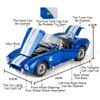 1:24 Scale Lykan Cobra Car Model Toy Music Light Pull Back Doors Opened High Simulation Cars Models Hobby Gifts for Boys