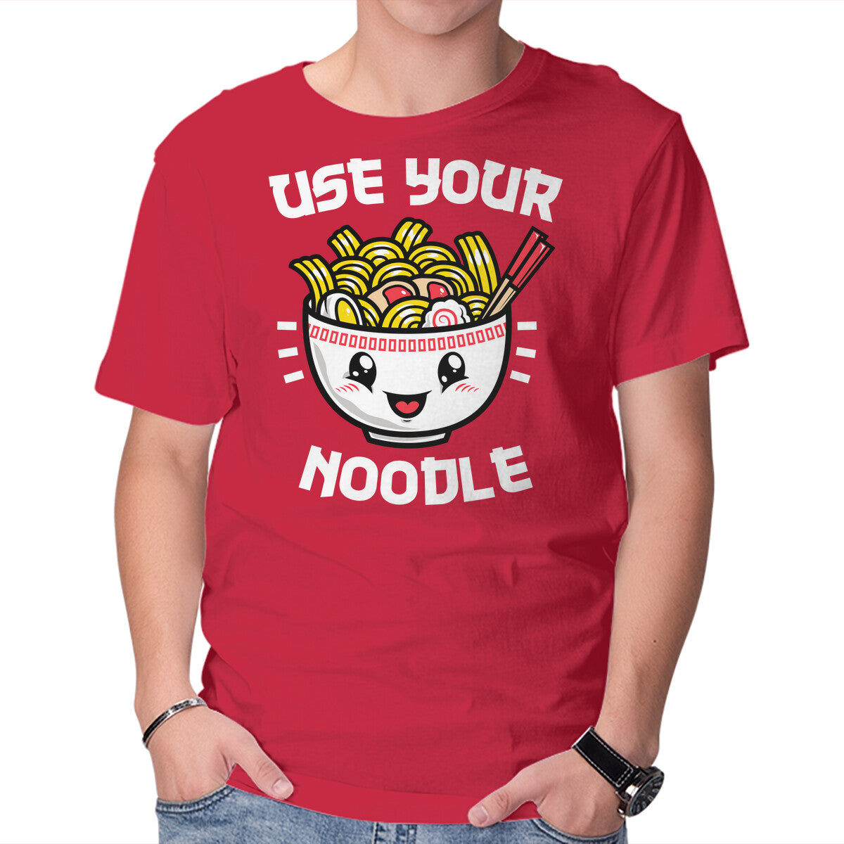Unisex Crew Neck T-Shirt Use Your Noodle Graphic Short Sleeve Casual Tee S
