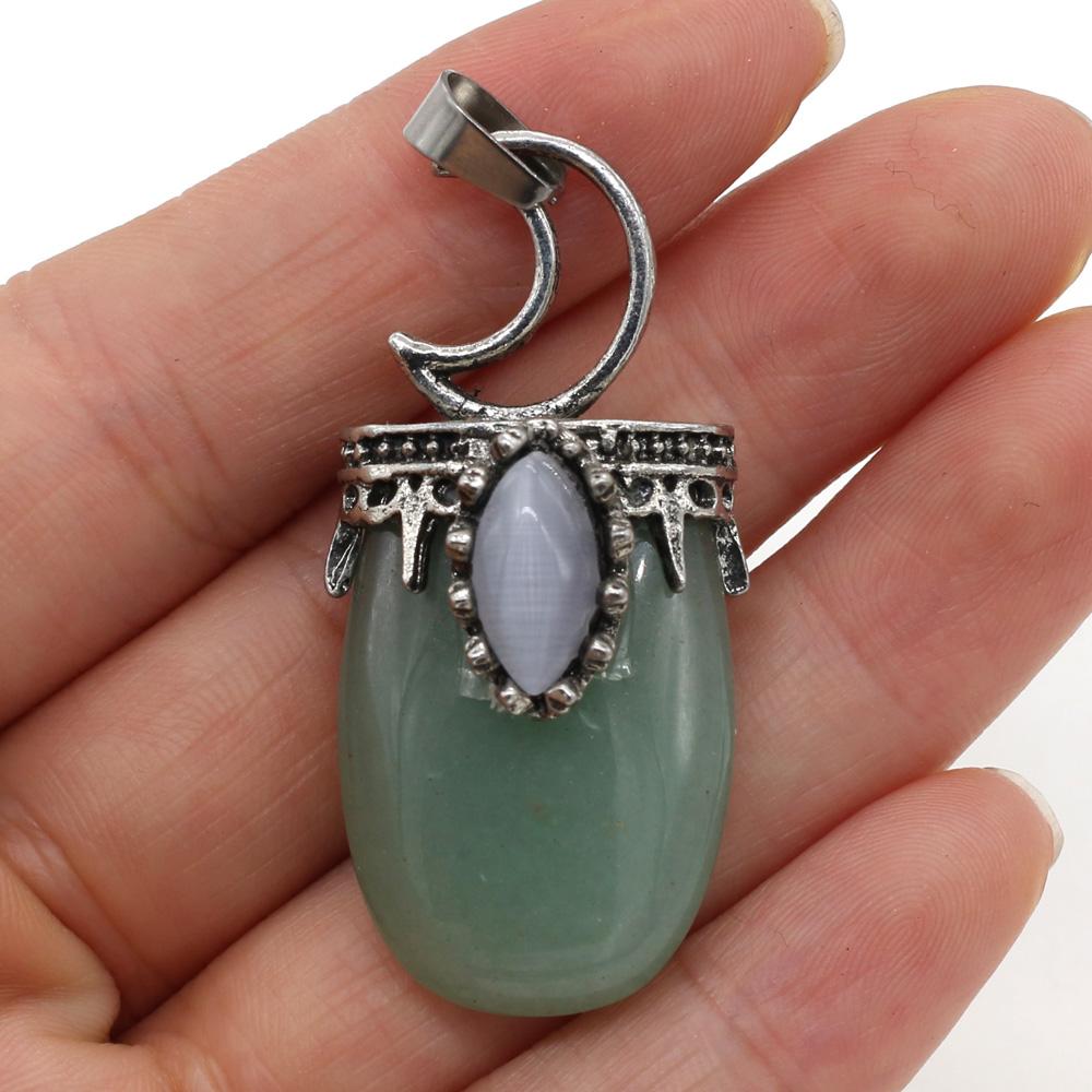 

Подвеска для транспортировки, натуральный камень, аметист, розовый кварц, кулон для женщин, подарок на день рождения, Хэллоуин, Рождество, поддержка дропшиппинга 22x45mm