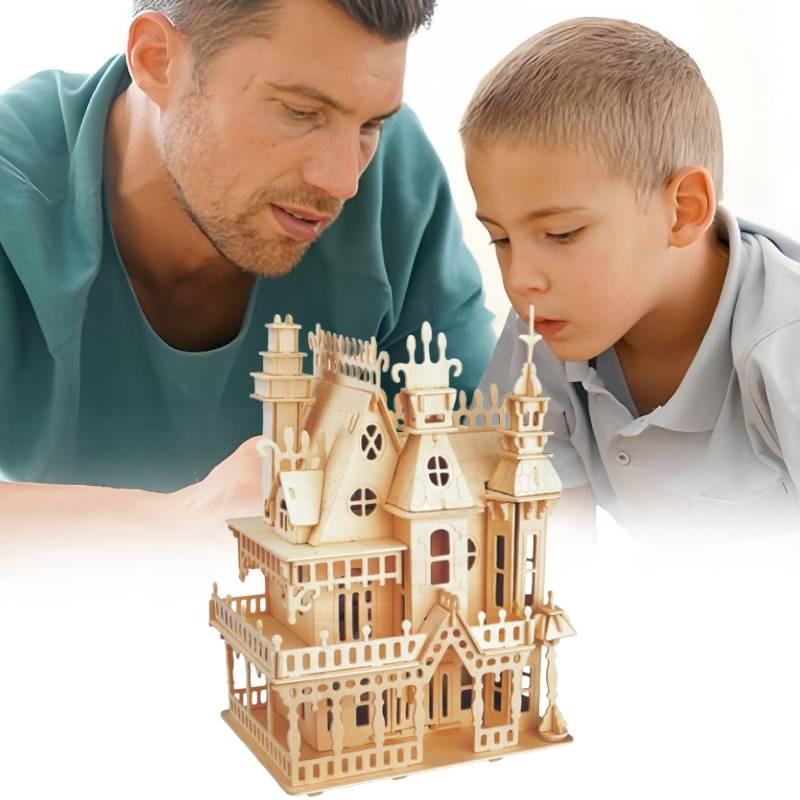 Fantasy Villa Model House Kit 3d Puzzle Model Set Woodcraft Construction Toy