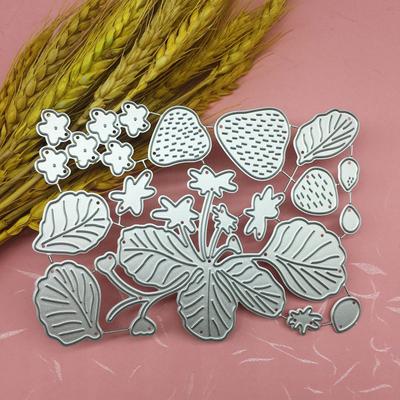 Aardbei en blad plant ontwerp stijl metalen snijden sterven stencil voor DIY scrapbooking album foto embossing papier kaart ambachtelijke decor
