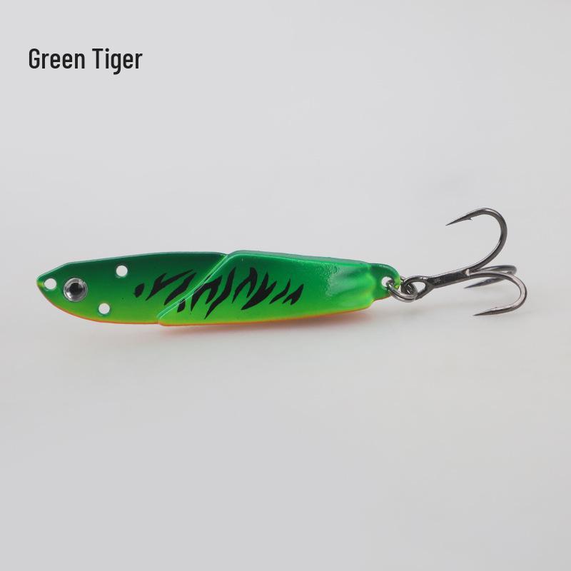 Zinc Alloy Long Cast Iron Plate Lure with Reinforced Treble Hook for Bass, Mandarin Fish, and Perch
