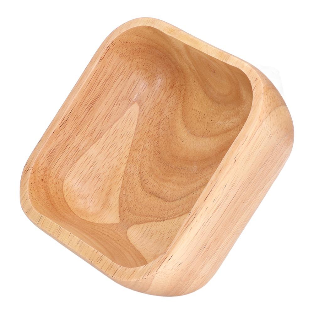 Square Wood Plate Wood Salad Plate Food Grade Safe Pastry Serving Dish Fruit Display