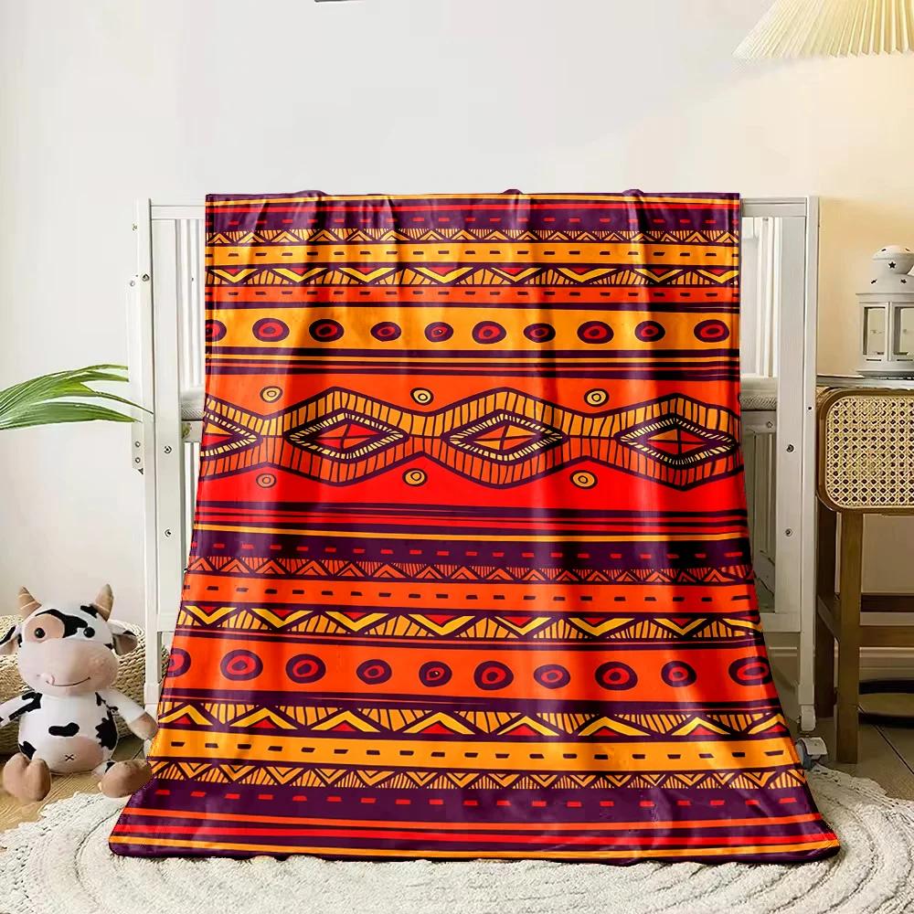Aboriginal Embroidery Art Printed Blanket Warm Soft and Comfortable Home Travel Blanket Sofa Bedding Cover Blanket Holiday Gifts