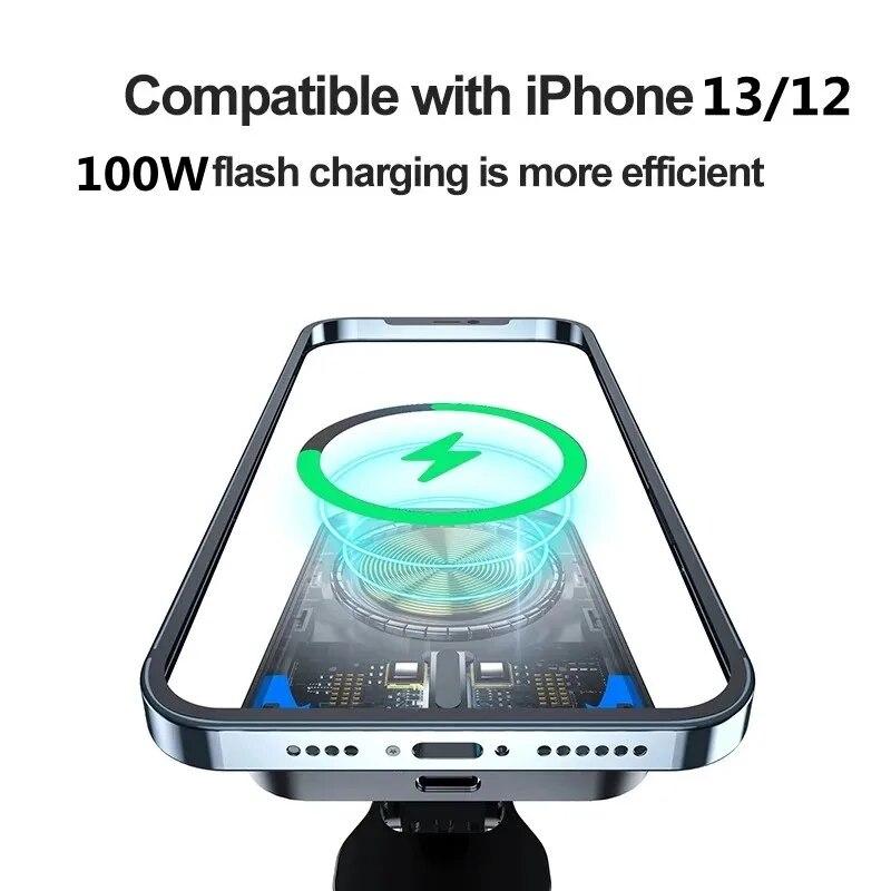 15W Magnetic Wireless Charger Car Air Vent Stand Phone Holder Mini  Fast Charging Station For iPhone 12 13 14 Pro Max Macsafe