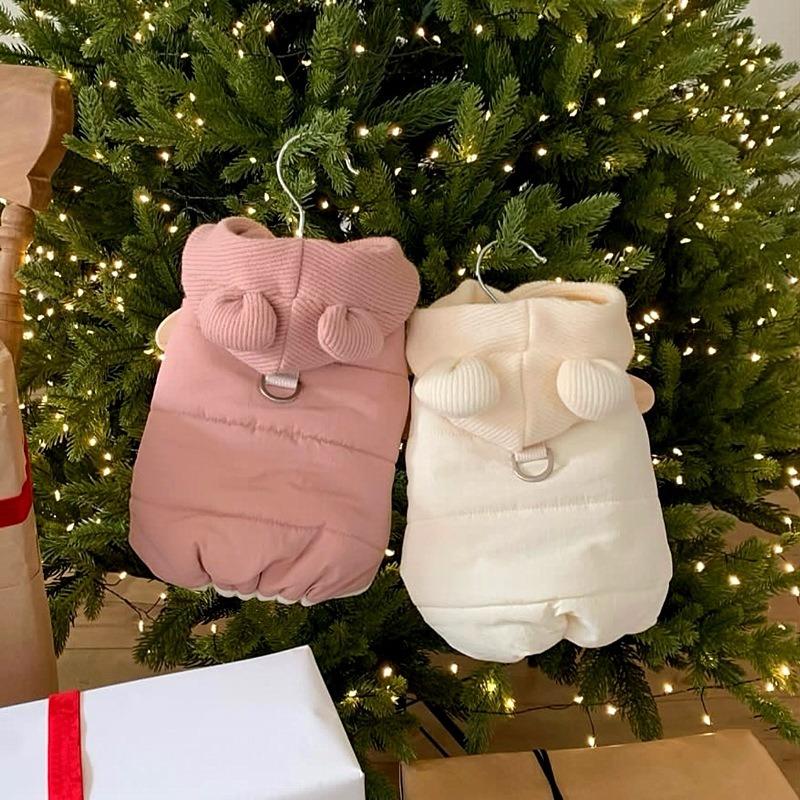 Dog thickened cotton-padded clothes Teddy autumn and winter clothes Bichon Pomeranian small dog cat can lead dog clothes winter
