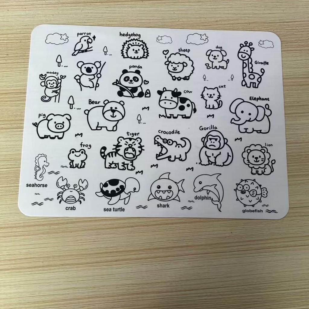 Christmas Silicone Cartoon Doodle Placemat - Reusable Painting Mat