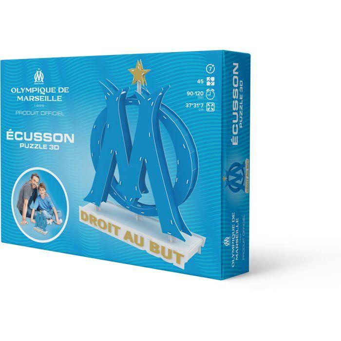 Puzzle 3d - megableu - écusson olympique de marseille - 40 pièces - dès 7 ans
