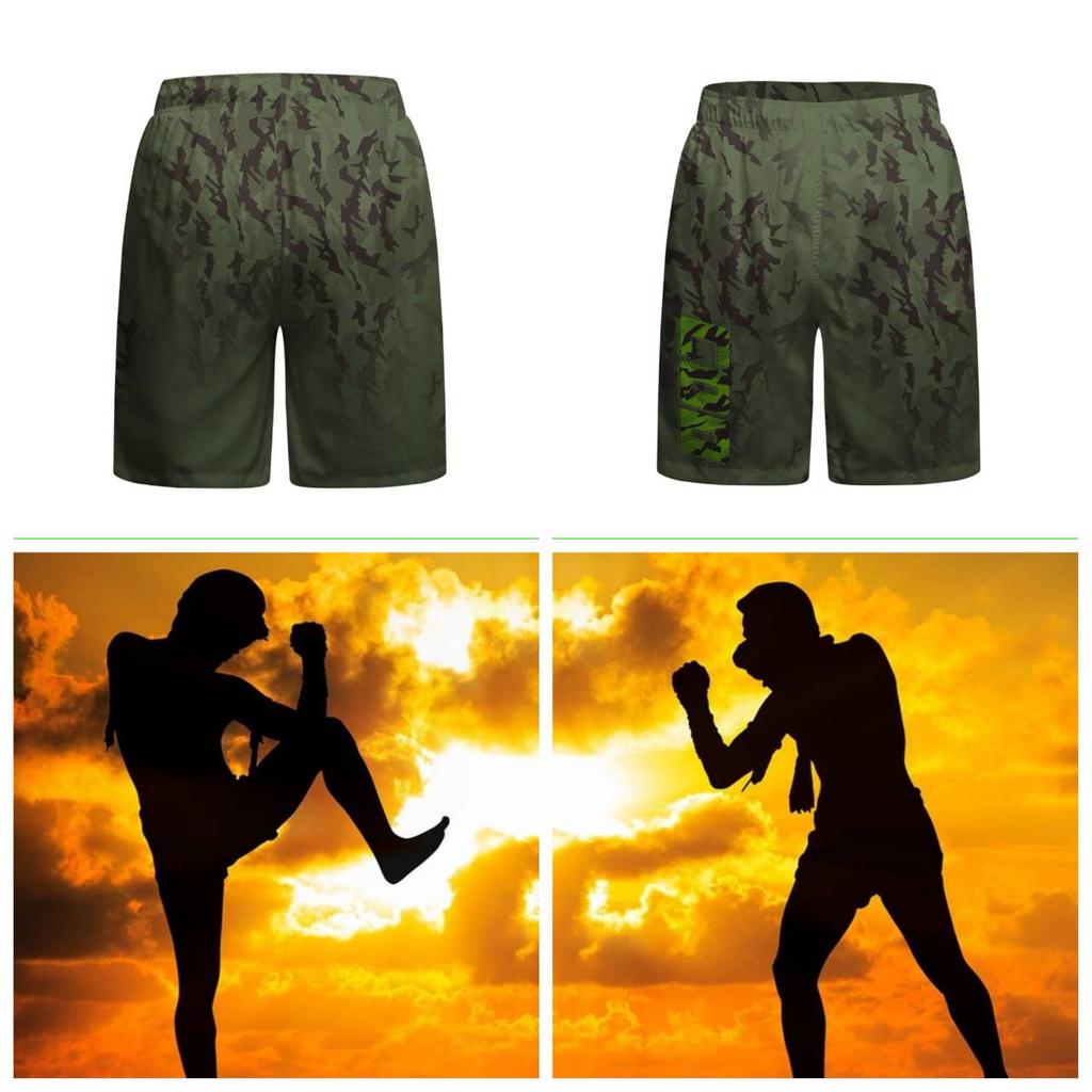 Camouflage MMA Muay Thai Kickboxen Boxshorts Sport Unisex Herren Damen Fitness Workout Schnelltrocknend Print Elastischer Bund Gym Fitness Training