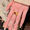 Klassisches Design gebürstete rote Zirkon-Ovalringe für Damen Retro exquisite Hofstil breiter Ring Eröffnungsbankett Geschenk
