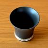 Stylish Arita ware sake cup, oxidized silver finish, perfect for retirement gifts. A perfect thank-you gift in a wooden box.