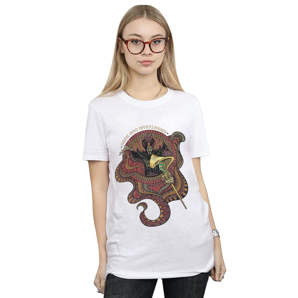 Disney Womens/Ladies Aladdin Movie Jafar Dark And Mysterious Cotton Boyfriend T-Shirt