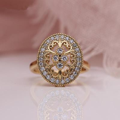 Personalized Luxury Zircon Flower Oval Wedding Ring for Women