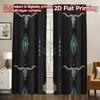 2D FLAT PRINTING 2pcs Curtains (Without Rod) Geometric Skull Motifs Popular Creative Curtains Versatile 100% Polyester Curtains