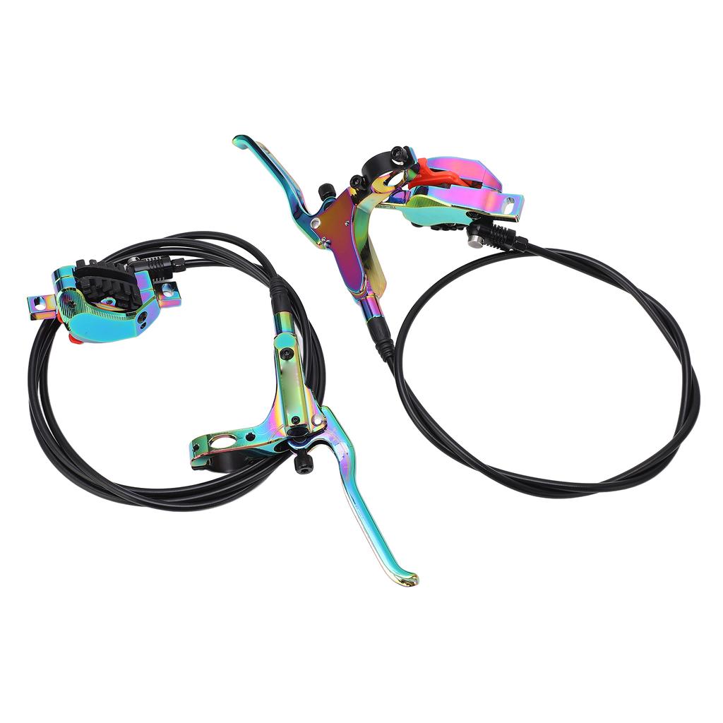 Hydraulic Disc Brake Set Aluminum Alloy 4 Piston Front and Rear Bilateral Hydraulic Brake for Mountain Bike