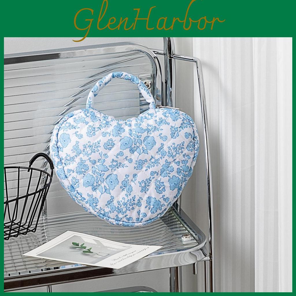 Floral Woman Travel Makeup Bag With Large Capacity And Quilted Design For Home Storage