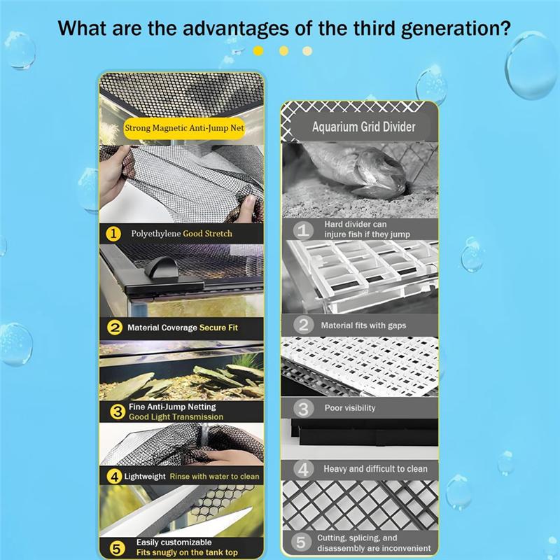 AD23-DIY Magnetic Aquarium Lid Fish Tank Hood Top Cover Anti-Jumping Net Cover Mesh To Protect Fish Jumping Out Of Fish Tan