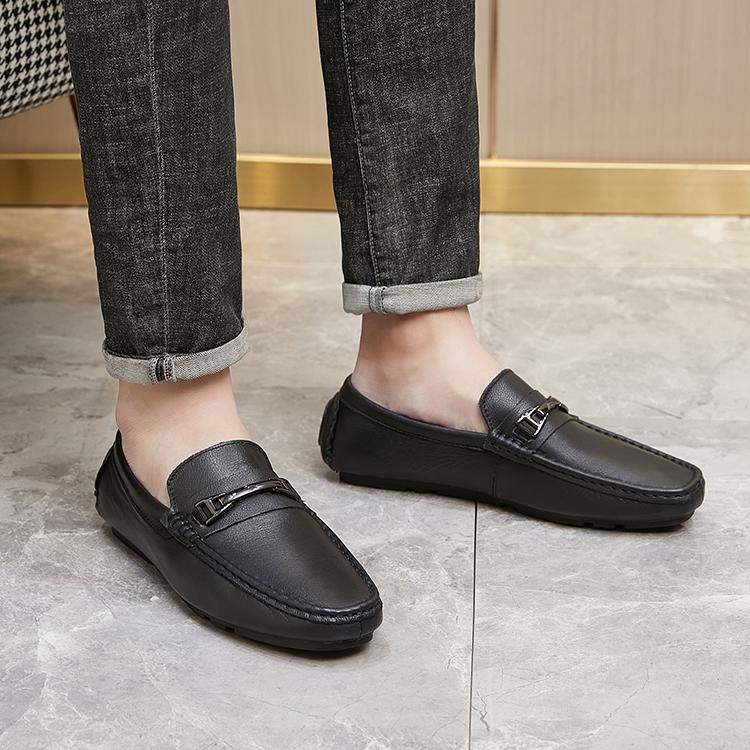 Fashion Genuine Leather Men's Shoes Simple Summer Man Loafers Wedding Dress Driving Moccasins Casual Footwear Ultra-light Slip on Shoes
