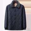 Men's Winter Thickened Lapel Jacket - Plus Velvet, Warm, Loose Fit for Middle-aged & Elderly