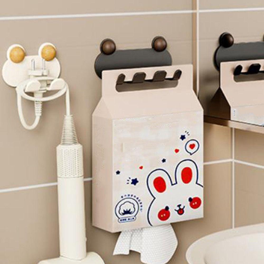 Punch-free Power Plug Socket Holder Cartoon Animals Wall Storage Hook Socket Storage Rack  for Home