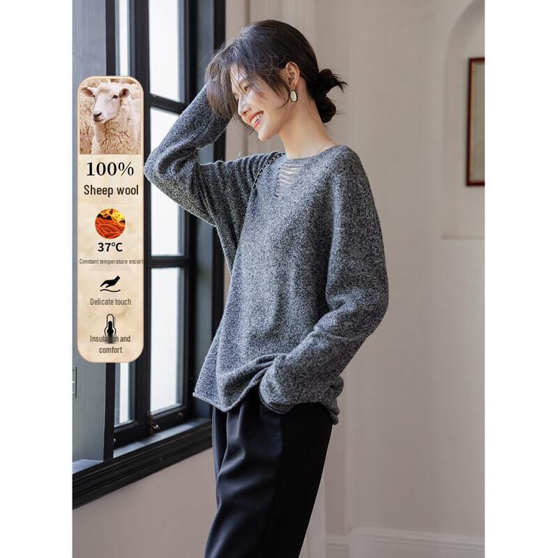 

Mocana Women s Versatile Long-Sleeve Wool Sweater One Size