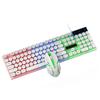 Colorful LED Backlit Keyboard and Mouse Combo Gaming Wired Keyboard USB Keyboards with Gaming Mouse White