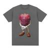 Summer Round Neck Funny Apple Pattern Top Fashionable Casual Pure Cotton Short Sleeved Men's and Women's Unisex T-shirts
