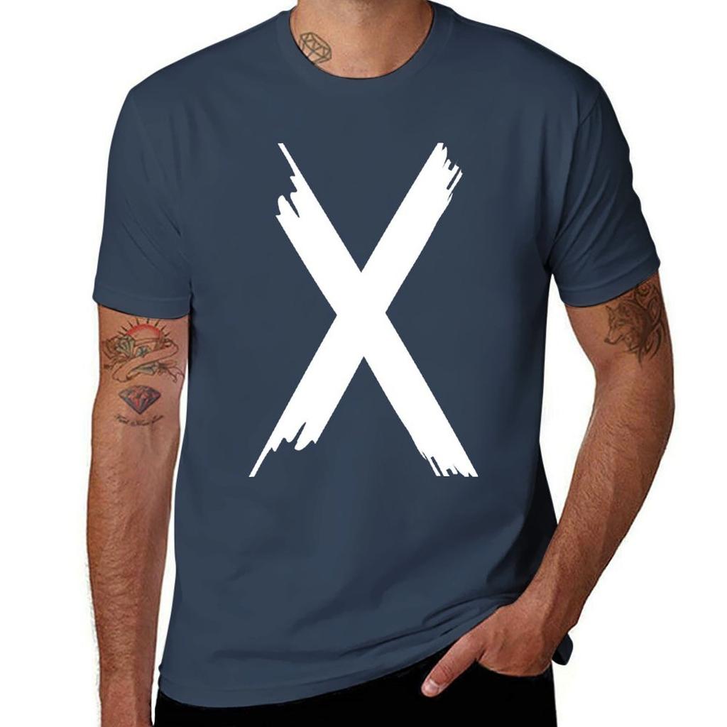 X Paint Letter Tshirt Soft Lightweight Cotton Tshirt