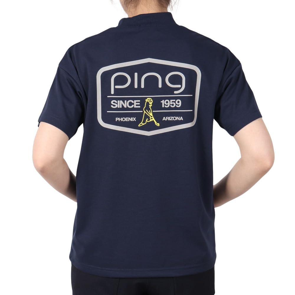 Short Sleeve High Neck Shirt Golf LL [Pin Apparel] Women's (Brand Logo) / / 622-5167306 120_Navy