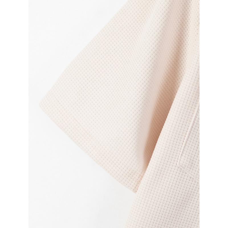 Mens Short Sleeve Waffle Knit Polo Shirt With Double Pockets