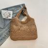 New seaside leisure vacation shoulder bag casual simple trend underarm straw reticulated woven beach bag