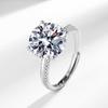 Luxury 5-Carat Simulated Moissanite Diamond Ring with Four-Prong Setting - European and American Style