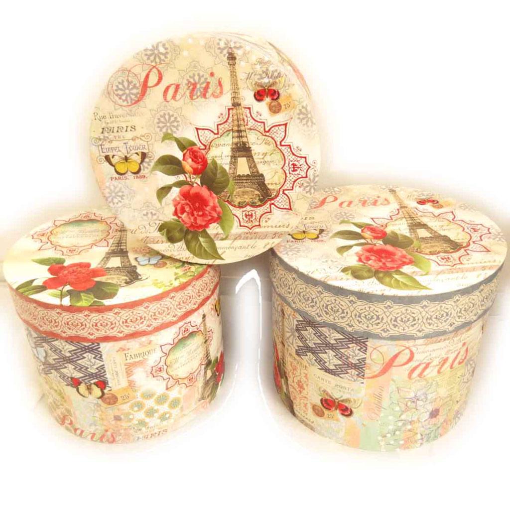 Les Trésors De Lily [J8368] - Set de 3 boîtes à Souvenirs 'Belle Epoque' beige multicolore