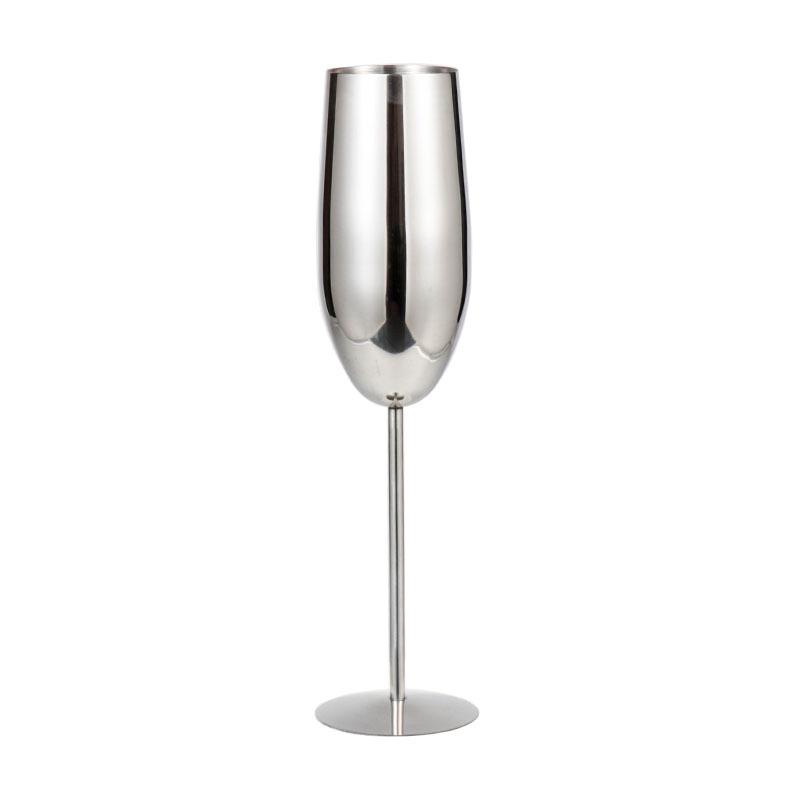 304 Stainless Steel Cocktail & Champagne Goblet, 250ml Metal Wine Glass for Bar & KTV.