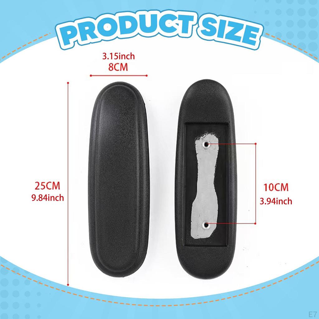 2 Pieces Office Chair Armrest Arm Pads PU Leather Universal Easy Installation Comfortable Replace