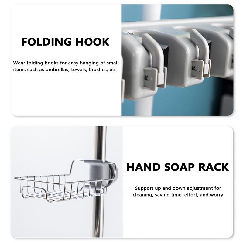 Housekeeping Cart Cleaning Janitorial Cart Housekeeping Caddy Large Capacity Integrated Pedestal Sink Shelves Broom Mop Holder