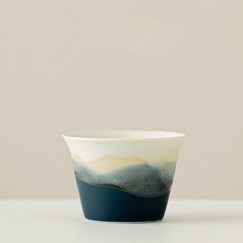 

Градиент Гора и Море Керамическая Чашка для Чая Перевернутая Чашка для Чая Дегустационная Чашка для Чая Прямая Чашка Мастер-Чашка Кружки Чайный Набор Кунг-Фу 200ml