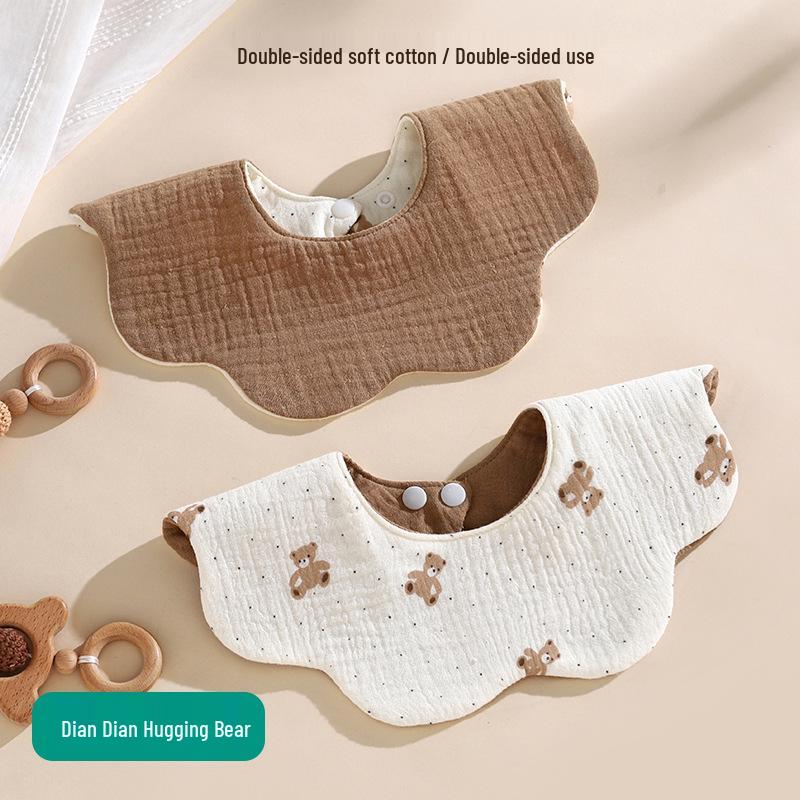 Korean Style 360° Waterproof Baby Bibs - Double-Sided Pure Cotton Gauze
