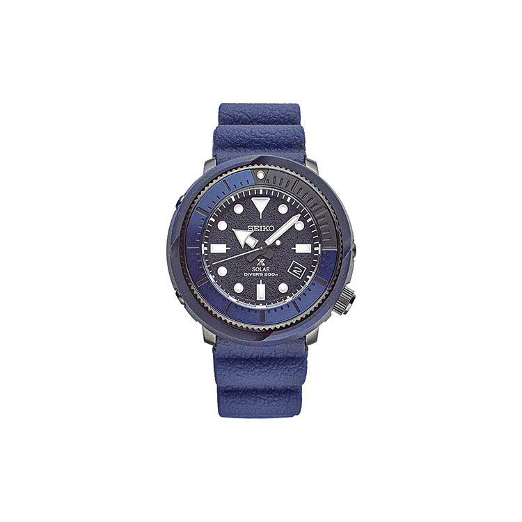 Seiko Prospex Street Series Спортивные кварцевые часы на солнечной батарее Мужские часы Черные SNE533P1 Blue Strap