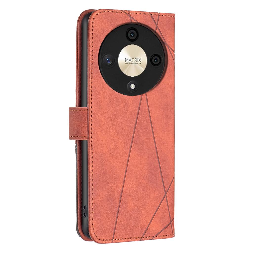 For Honor X9b 5G/Magic6 Lite 5G Phone Cases Wallet Stand Geometry Imprint Leather Cover
